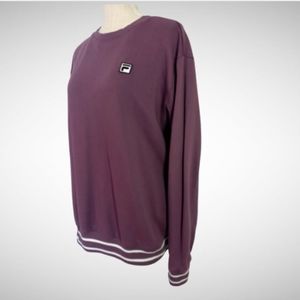 Fila Women's Pullover Sweatshirt in Dark Lavender & White Plus Sz 2Xl